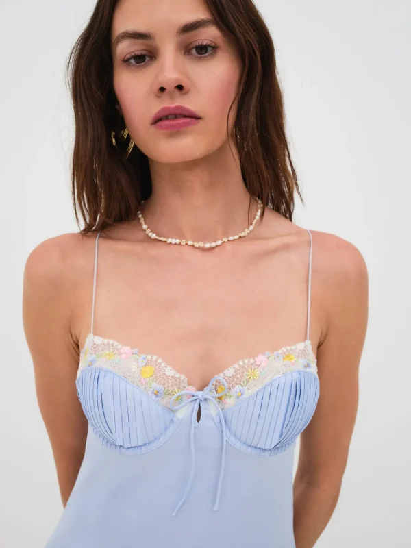 Cheap For Love & Lemons Paloma Slip Dress Blue