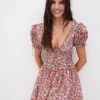 Store For Love & Lemons Paulina Puff Sleeve Mini Dress Multi