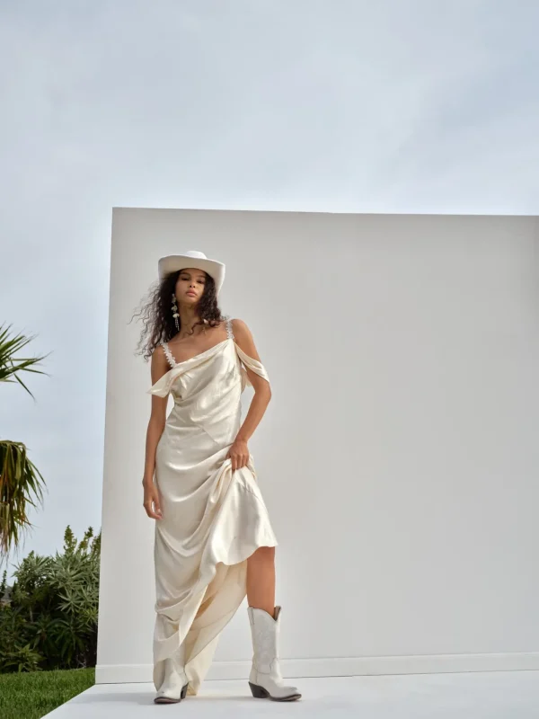Discount For Love & Lemons Pearl Bridal Dress Ivory