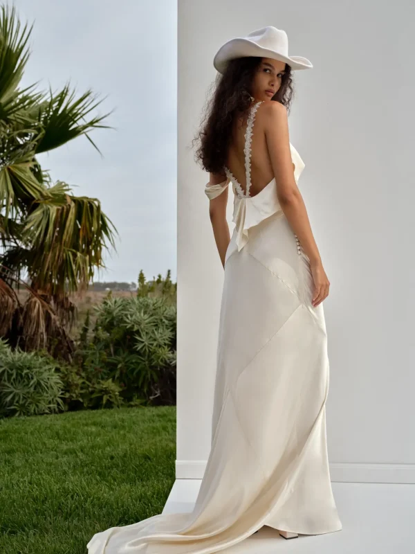 Discount For Love & Lemons Pearl Bridal Dress Ivory