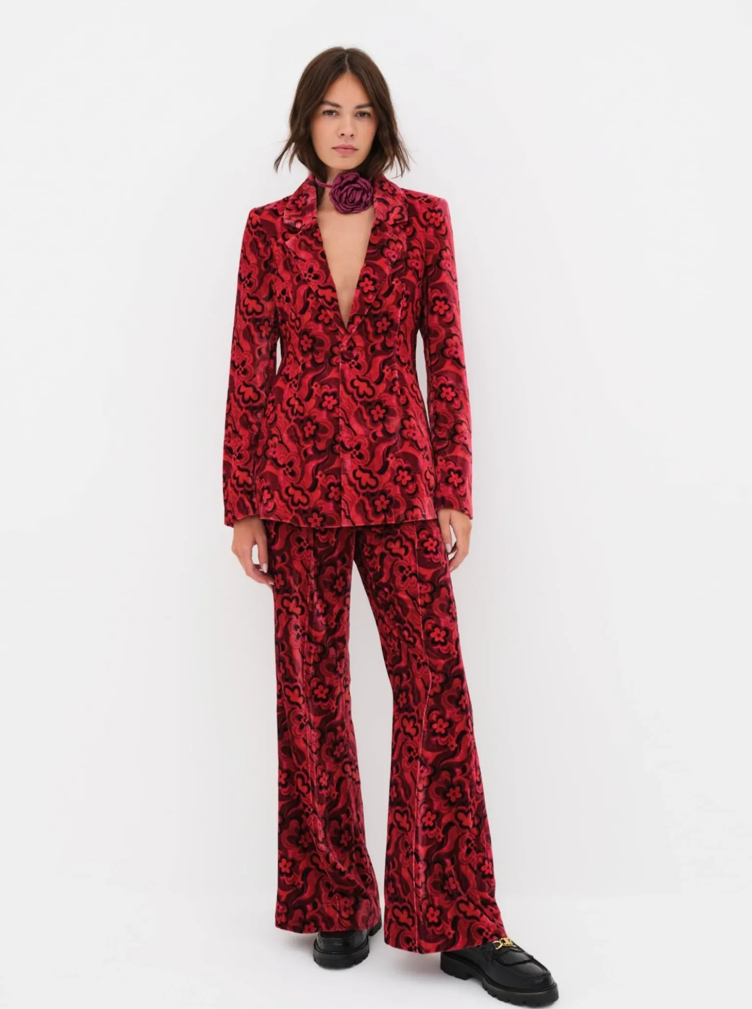 penny_blazer_1.webp Store For Love & Lemons Penny Blazer Red