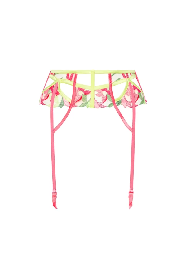 Flash Sale For Love & Lemons Petunia Embroidery Garter Pink