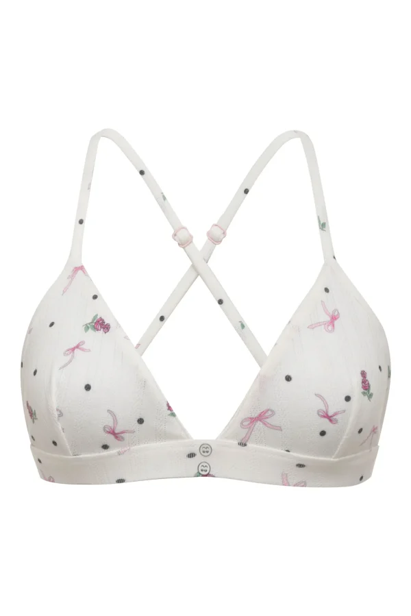 New For Love & Lemons Pointelle Bralette & Panty Sleep Set White