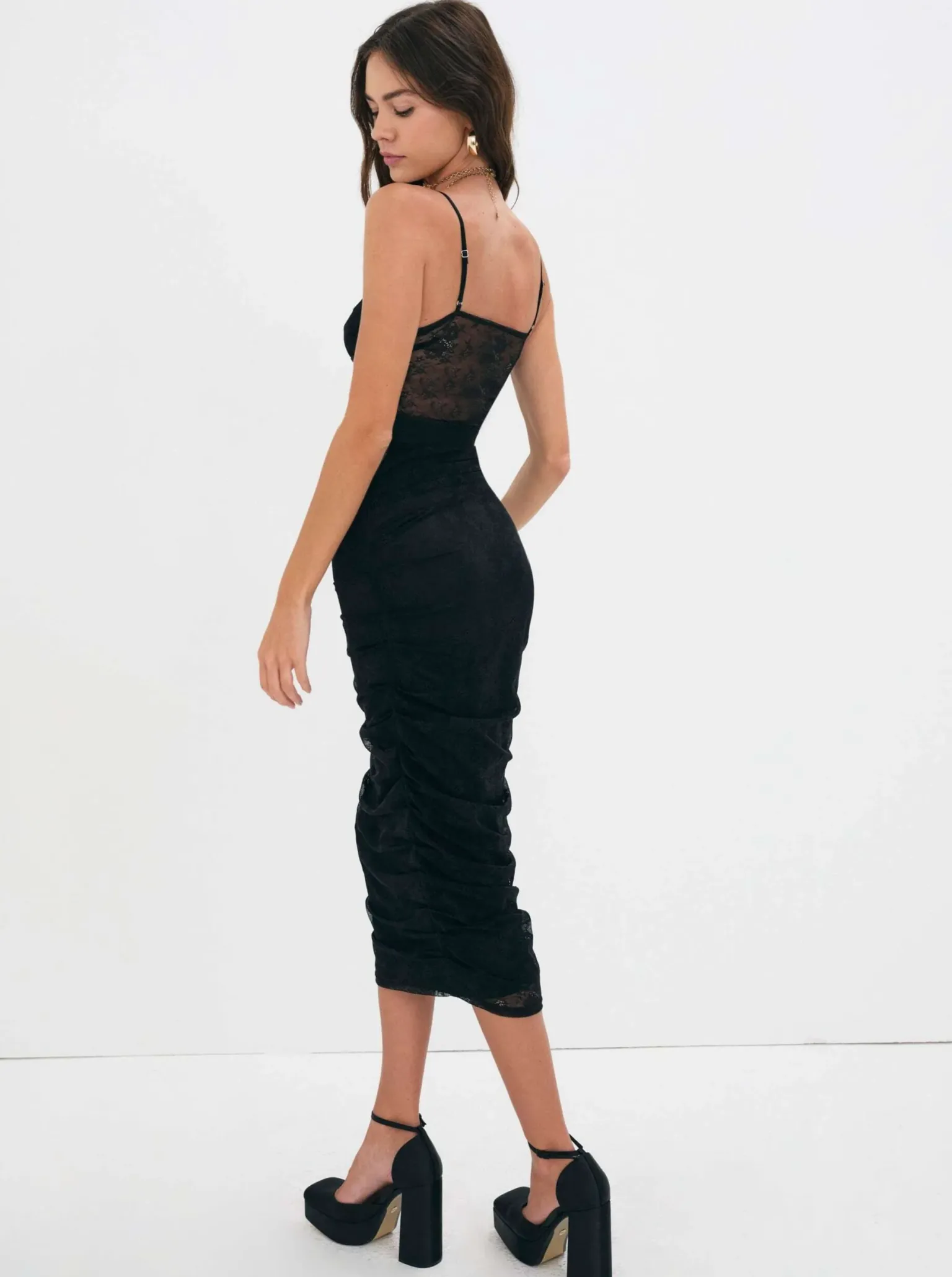 poison_ruched_dress_3.webp Cheap For Love & Lemons Poison Ruched Dress Black