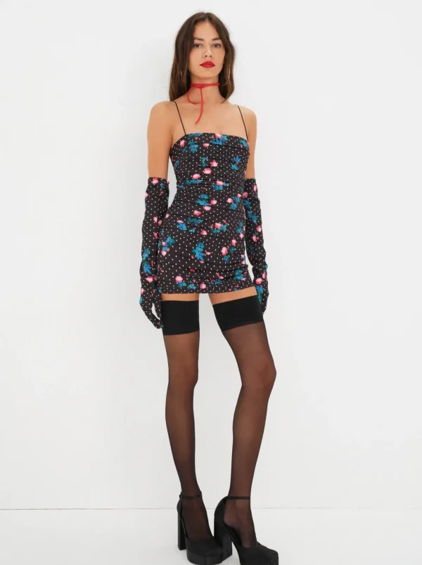 New For Love & Lemons Posey Mini Dress Black