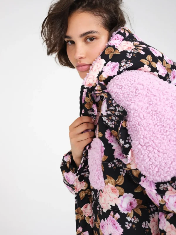 Best Sale For Love & Lemons Puffer Jacket With Ruffle Trim Black
