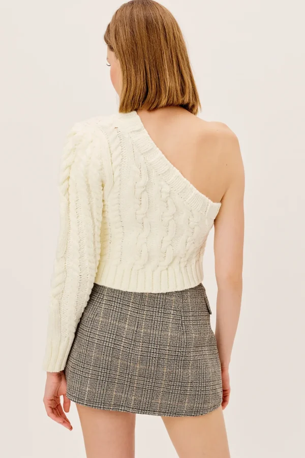 Sale For Love & Lemons Quinn One Shoulder Sweater Ivory