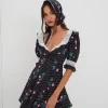 Online For Love & Lemons Raisa Mini Dress Black