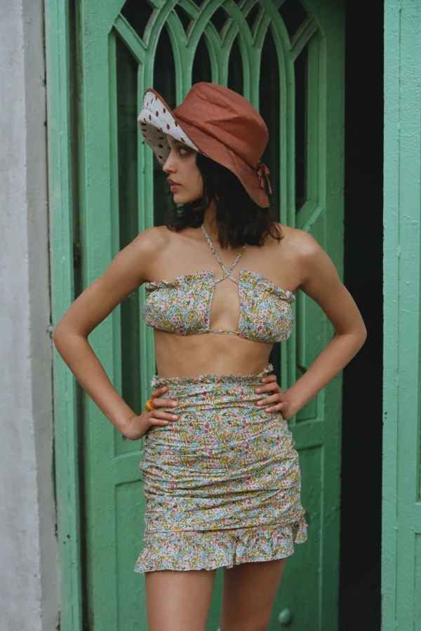 Online For Love & Lemons Raleigh Mini Skirt Blue
