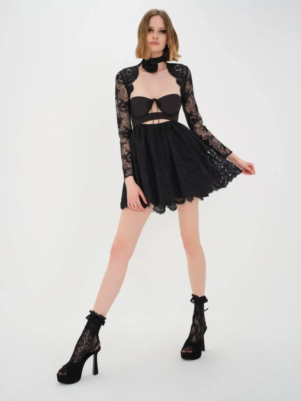 Outlet For Love & Lemons Regina Mini Dress Black