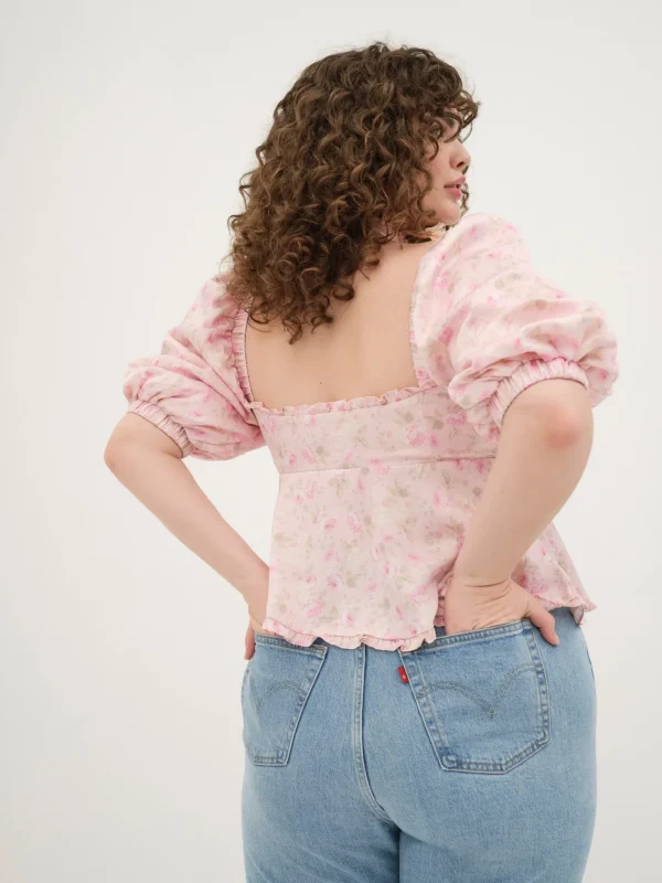 Online For Love & Lemons Rhoda Blouse Pink