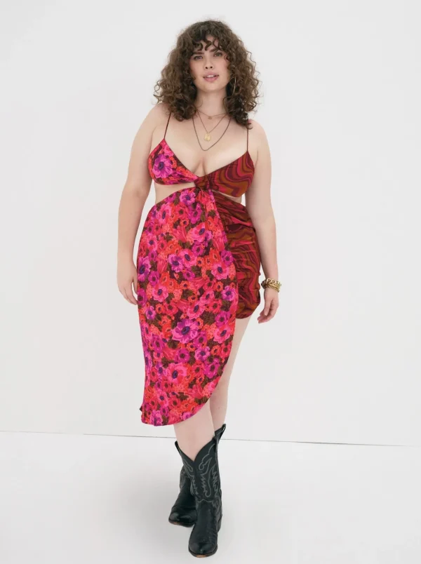 Cheap For Love & Lemons Rita Midi Dress Red