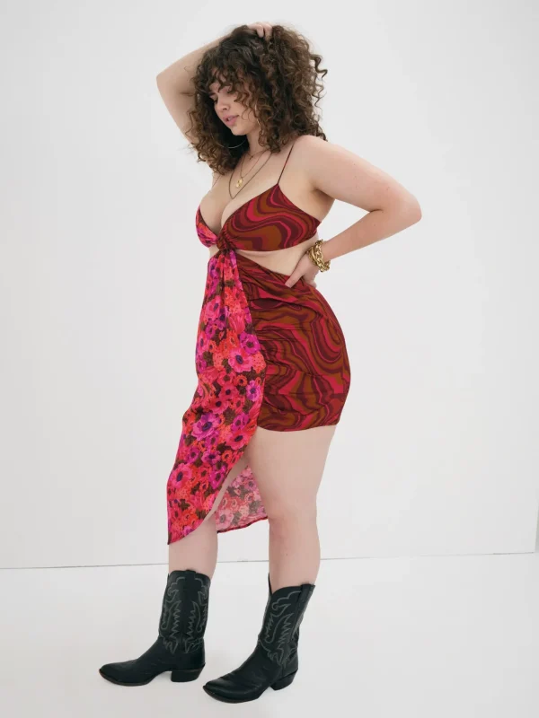 Cheap For Love & Lemons Rita Midi Dress Red
