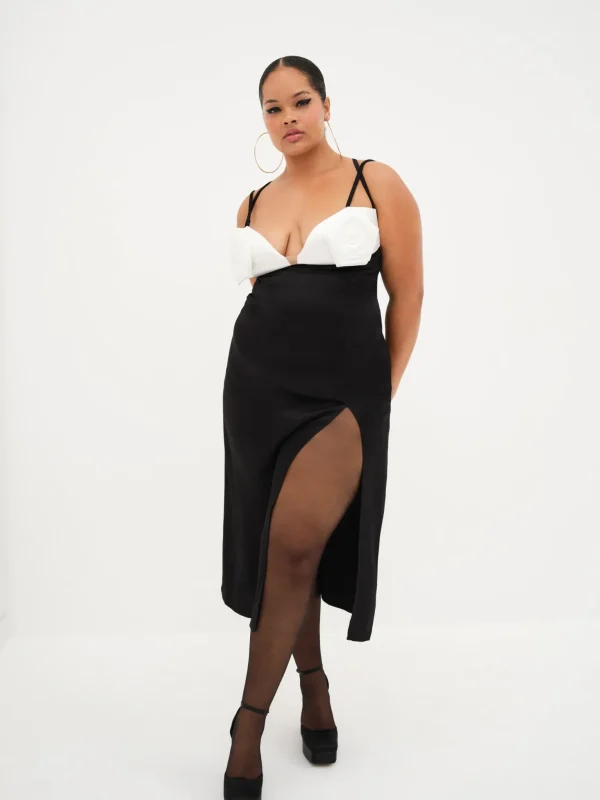 Outlet For Love & Lemons Rita Midi Dress Black