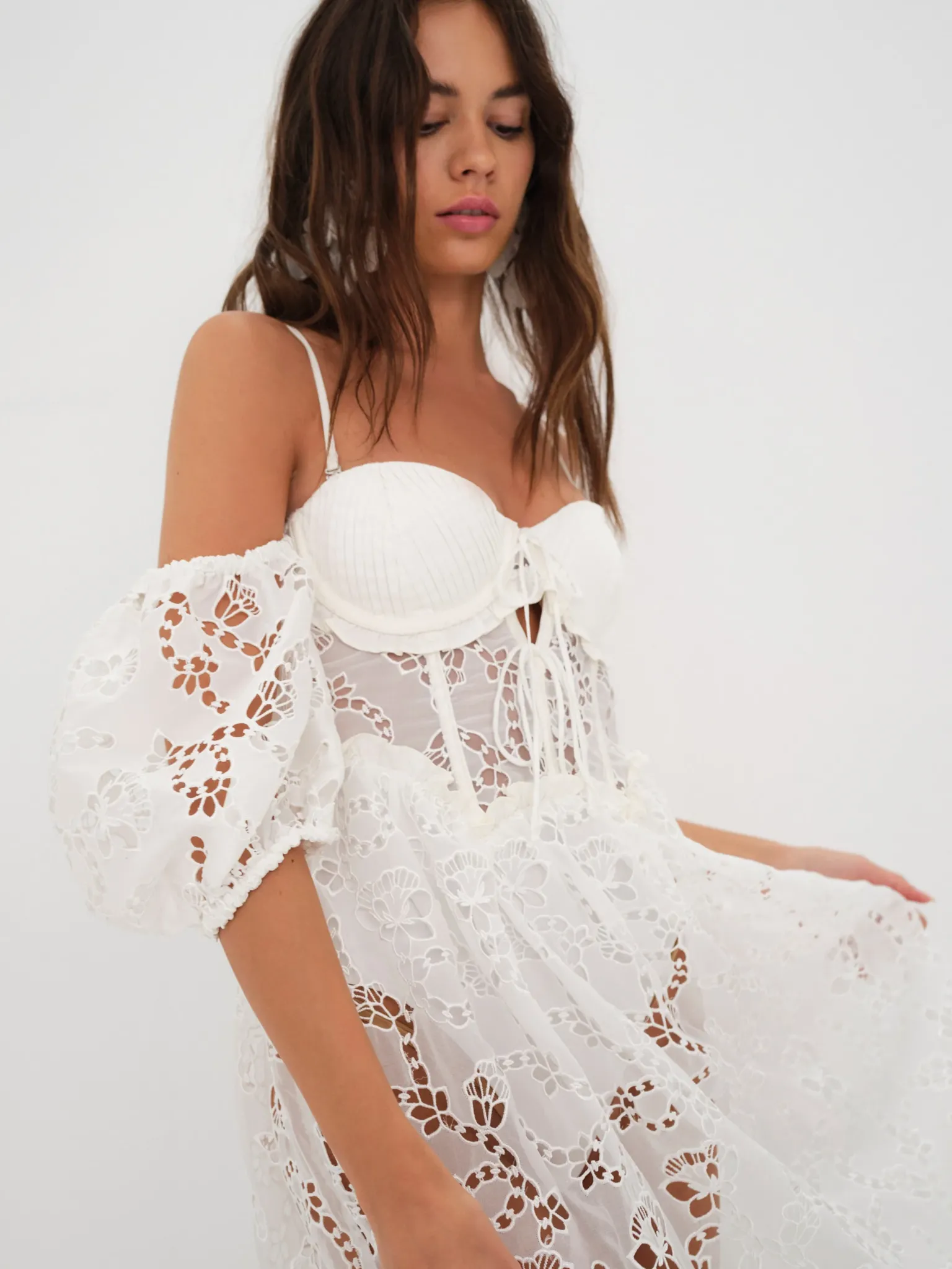 romi_midi_dress_1.webp Clearance For Love & Lemons Romi Midi Dress White