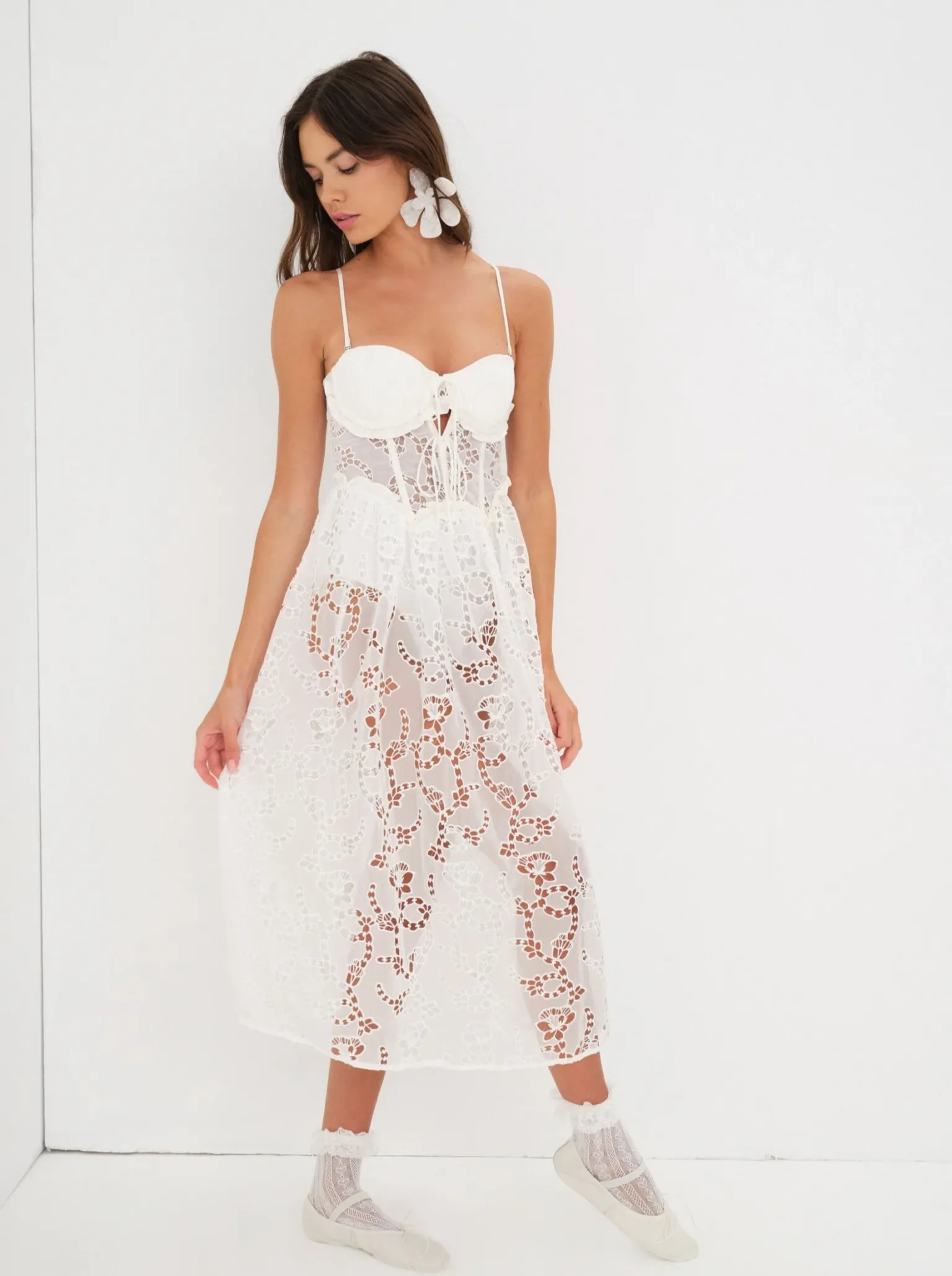 romi_midi_dress_2.webp Clearance For Love & Lemons Romi Midi Dress White