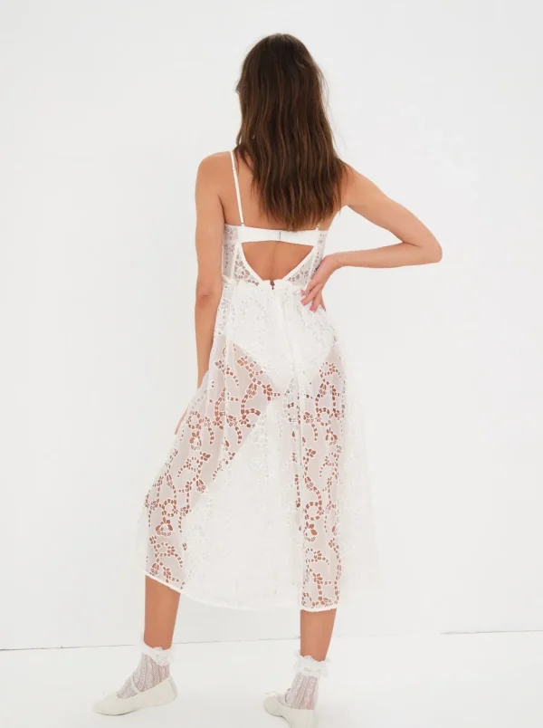 Clearance For Love & Lemons Romi Midi Dress White
