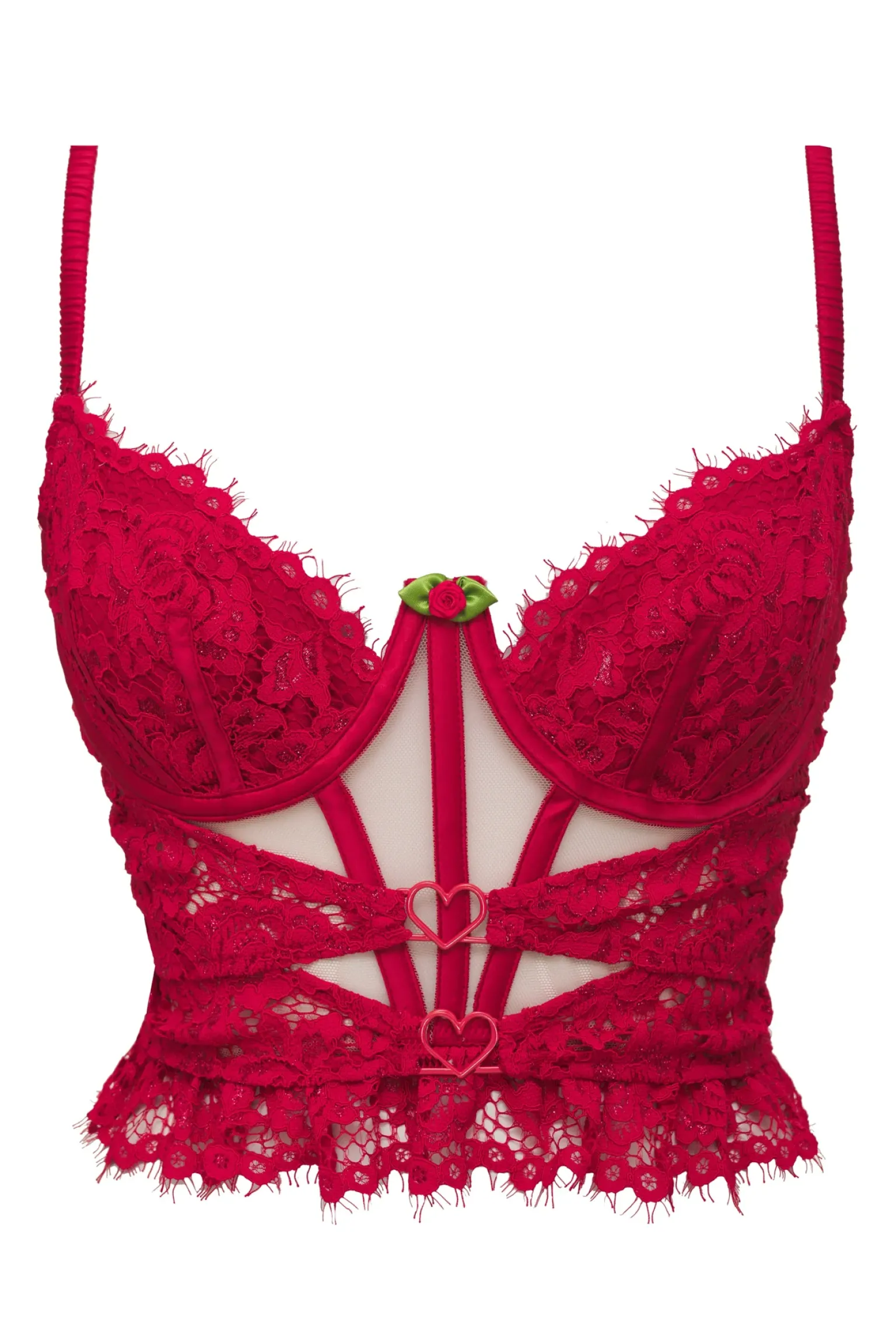 rosa_lace_bustier_6.webp Sale For Love & Lemons Rosa Lace Bustier Red