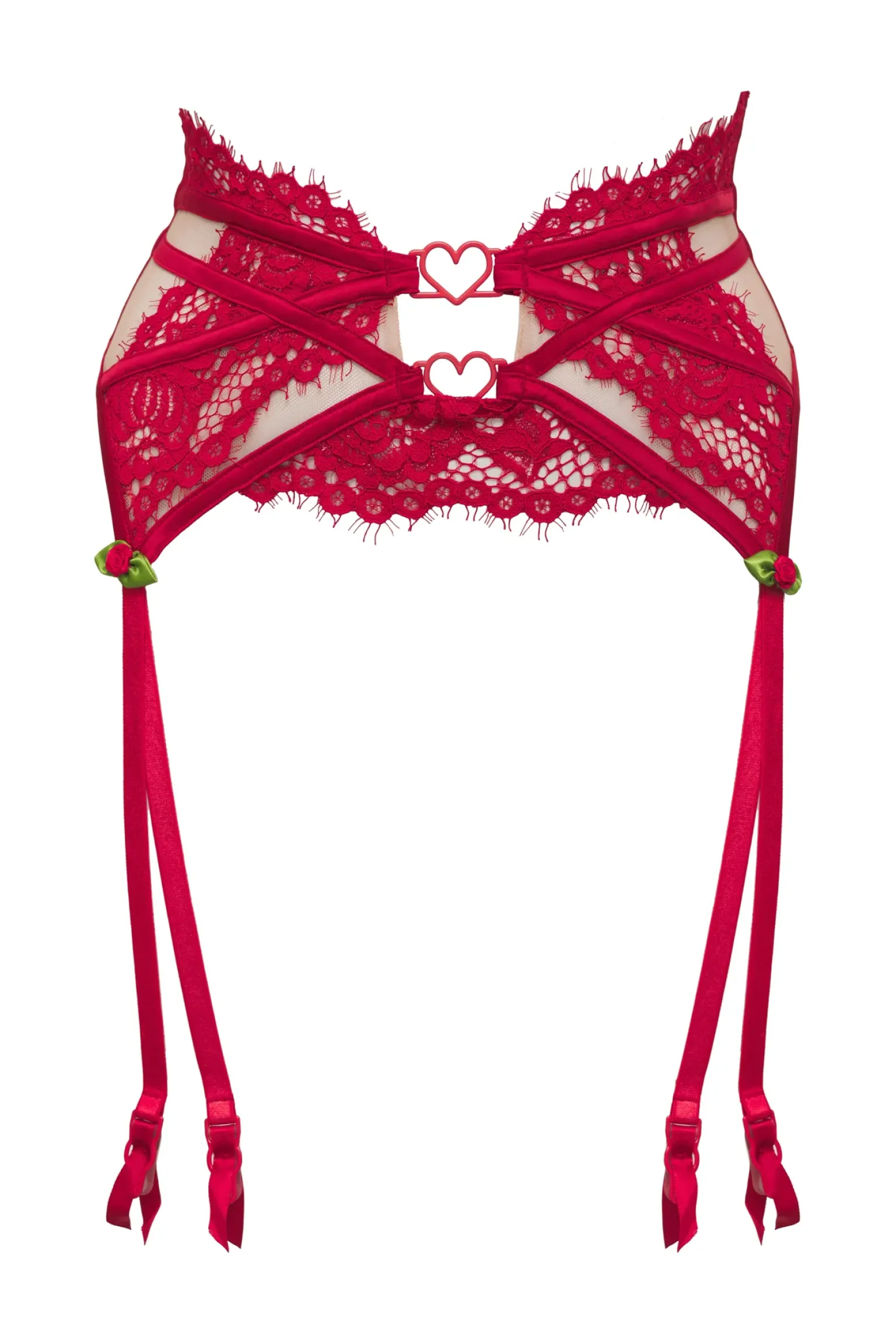 rosa_lace_garter_belt_5.webp New For Love & Lemons Rosa Lace Garter Belt Red