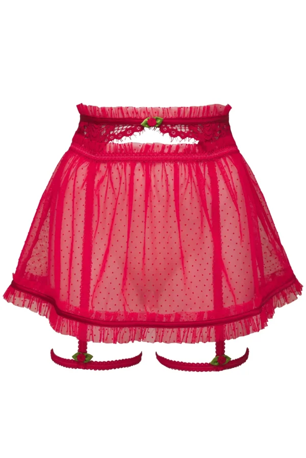 Cheap For Love & Lemons Rosa Lace Skirt Garter Red