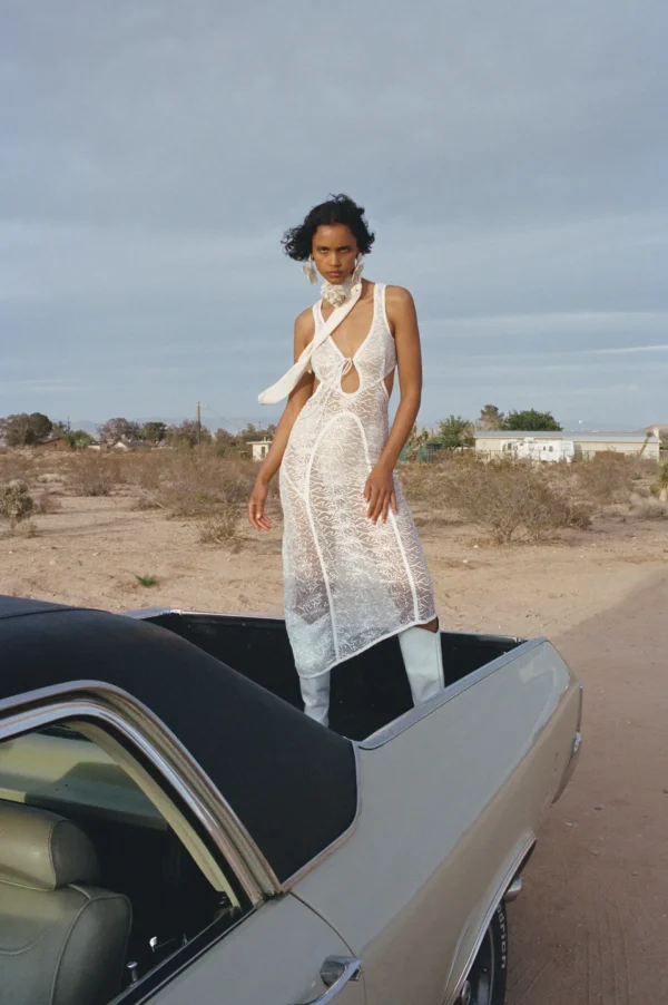 Cheap For Love & Lemons Rosanna Midi Dress White