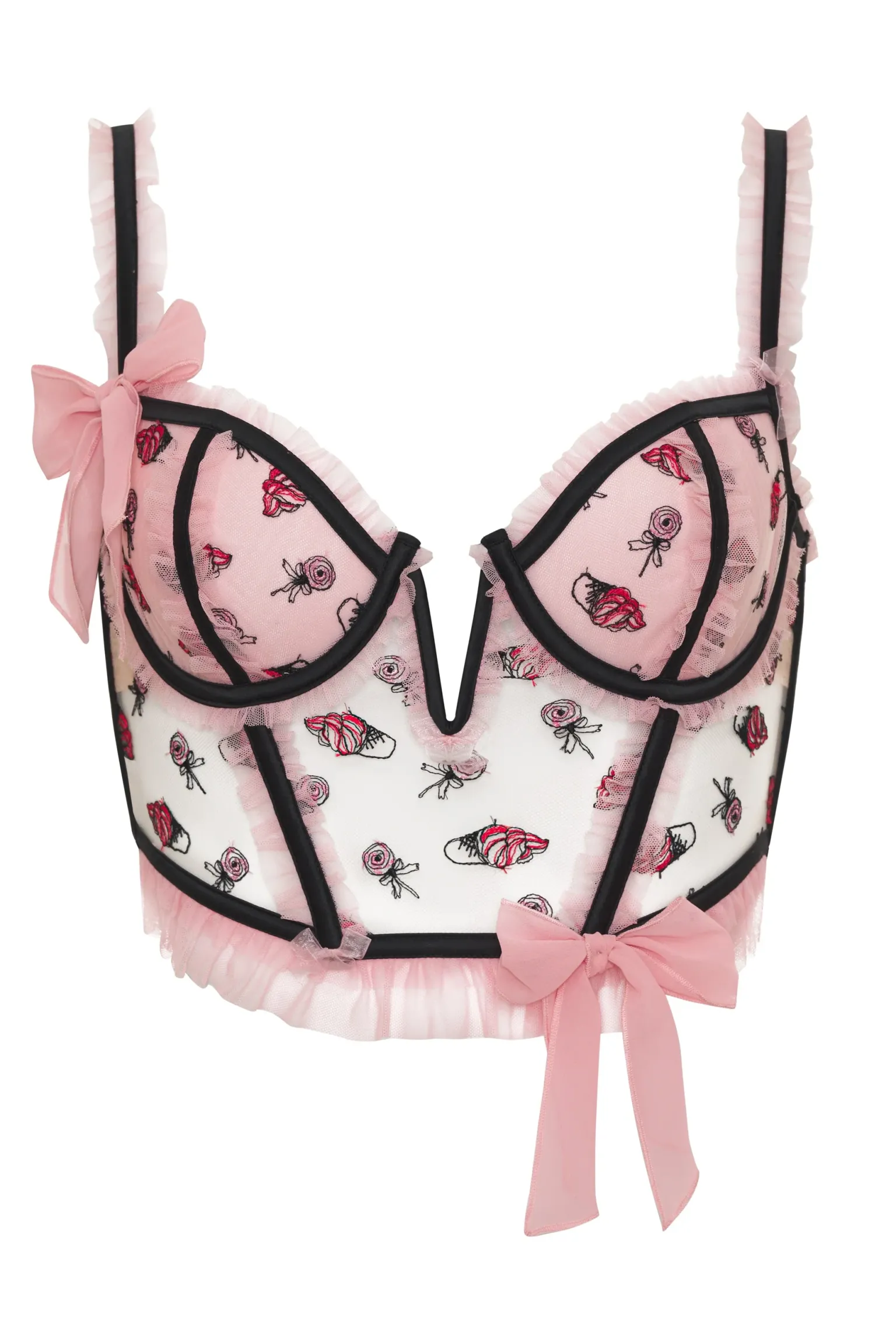 rosie_bow_bustier_7.webp Store For Love & Lemons Rosie Bow Bustier Black