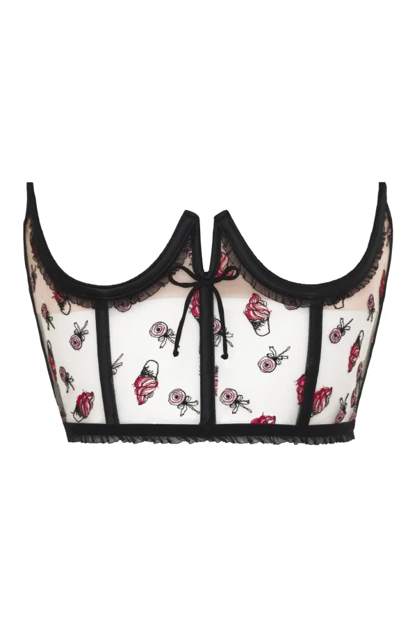 Store For Love & Lemons Rosie Bow Corset Black