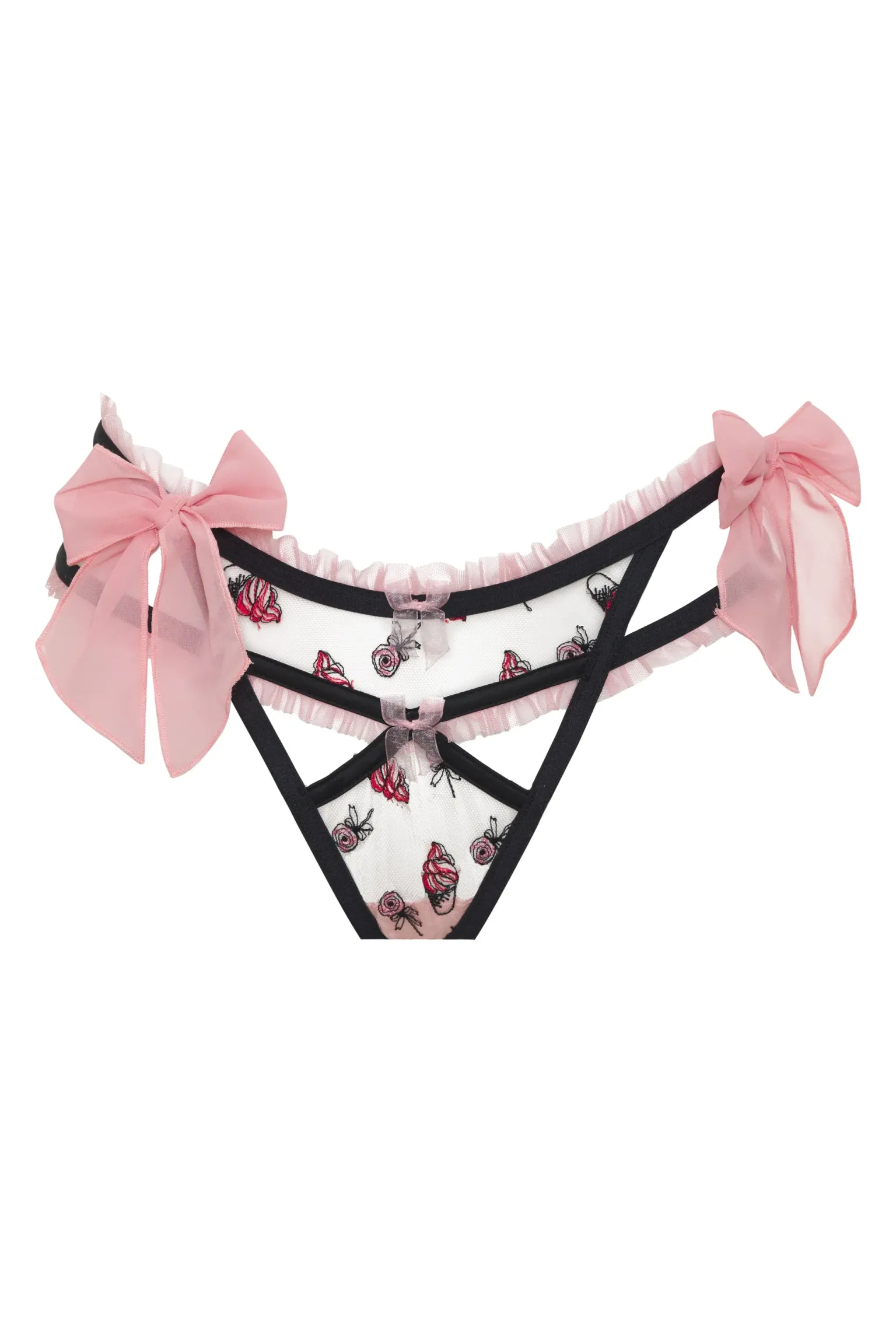 rosie_bow_panty_6.webp New For Love & Lemons Rosie Bow Panty Black