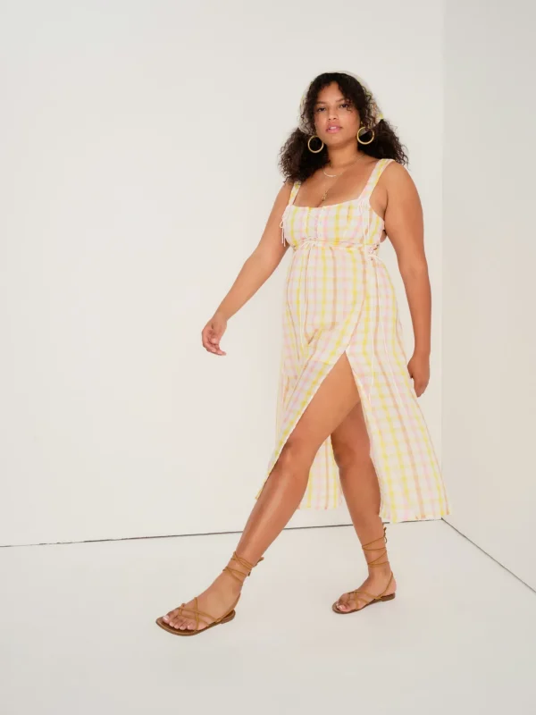 Clearance For Love & Lemons Rue Midi Dress Yellow