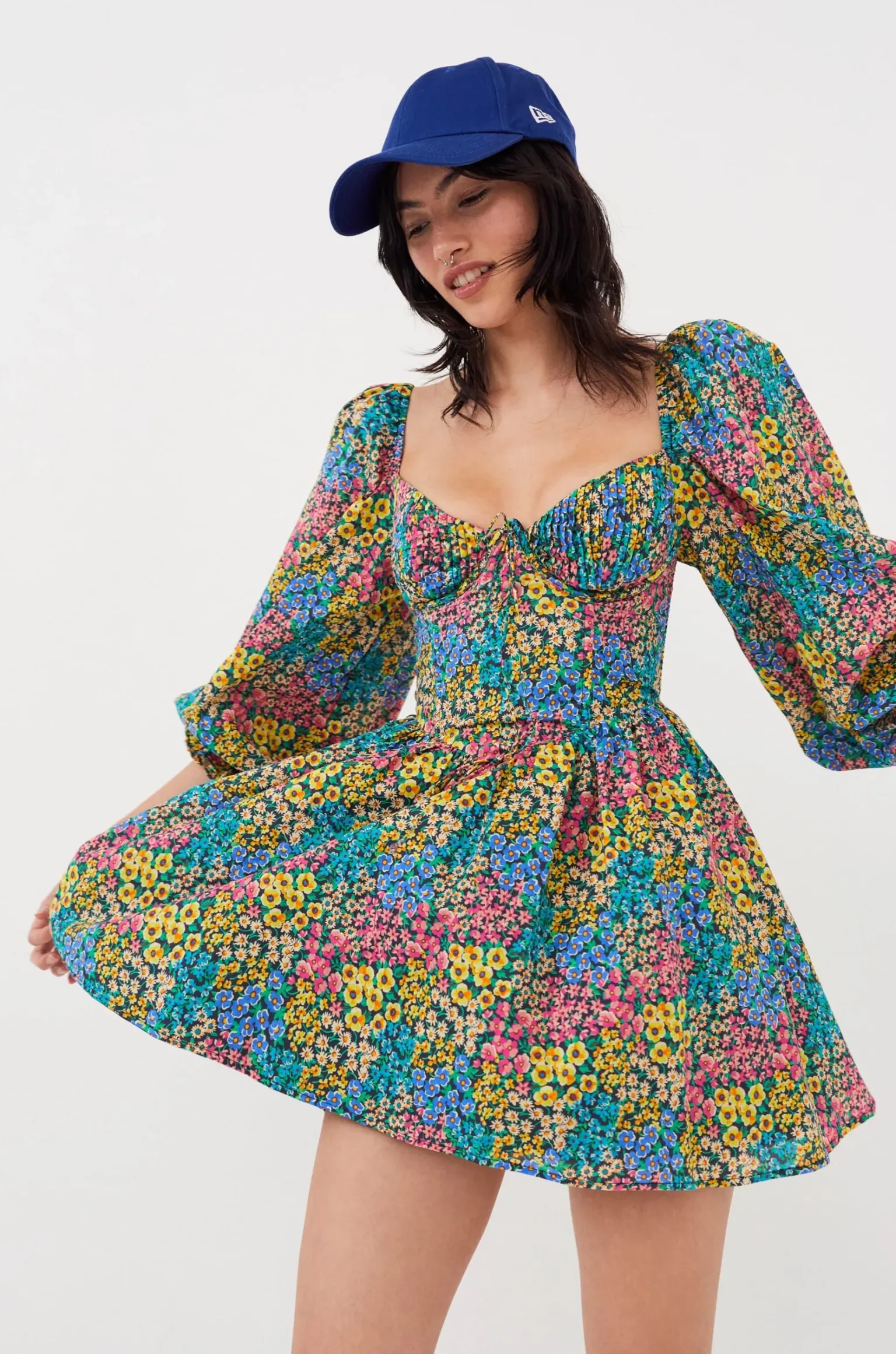 ruth_mini_dress_0-1.webp Online For Love & Lemons Ruth Mini Dress Blue