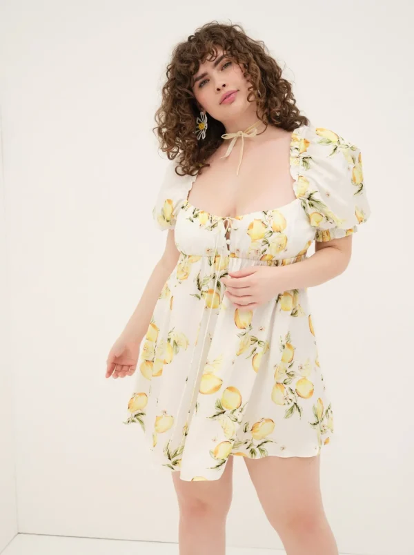 Best Sale For Love & Lemons Serafina Mini Dress Yellow