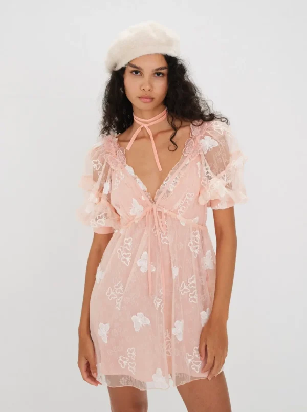 Online For Love & Lemons Shari Mini Dress Orange