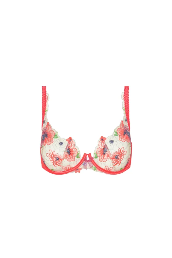 Shop For Love & Lemons Shimmer Zinnia Embroidery Underwire Bra Pink