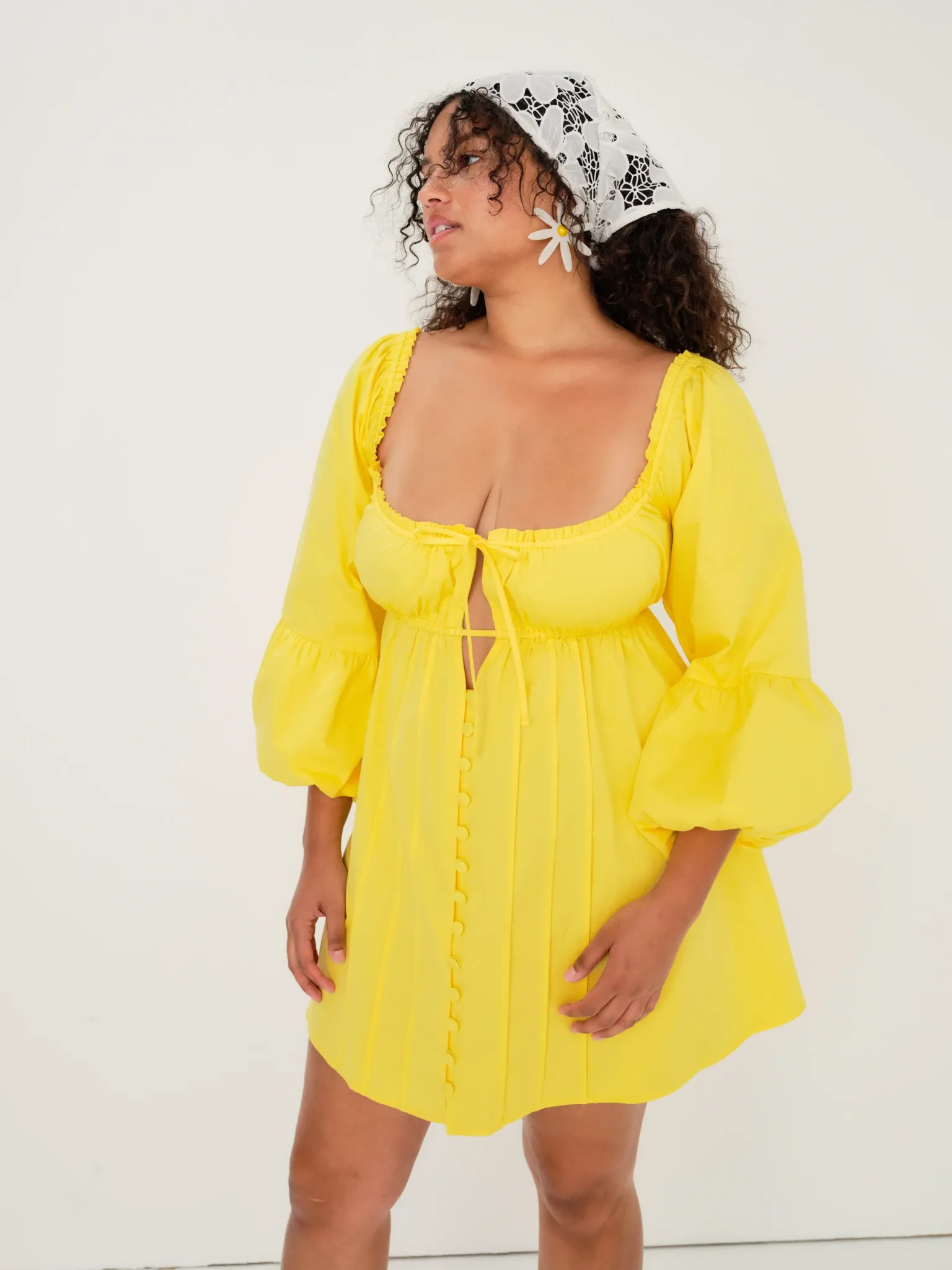 sierra_puff_sleeve_mini_d_6.webp Best Sale For Love & Lemons Sierra Puff Sleeve Mini Dress Yellow