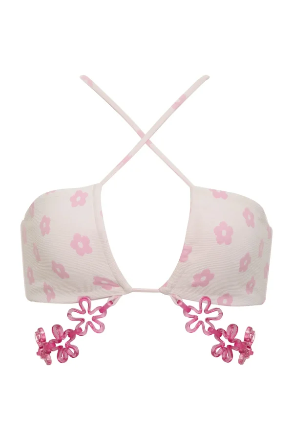 Flash Sale For Love & Lemons Skipper Swim Top Pink