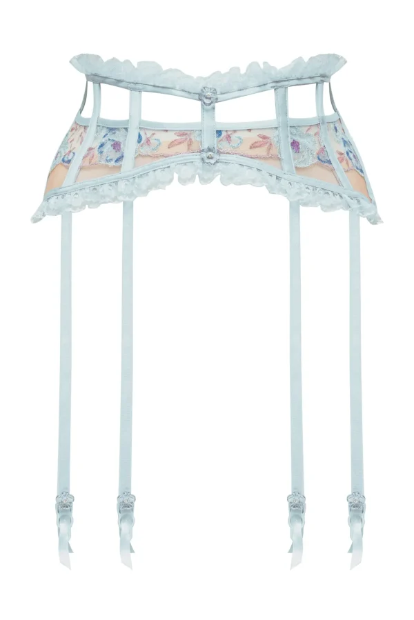 Fashion For Love & Lemons Sorbet Rose Garter Belt Blue