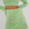 Flash Sale For Love & Lemons Sullivan Mini Skirt Green