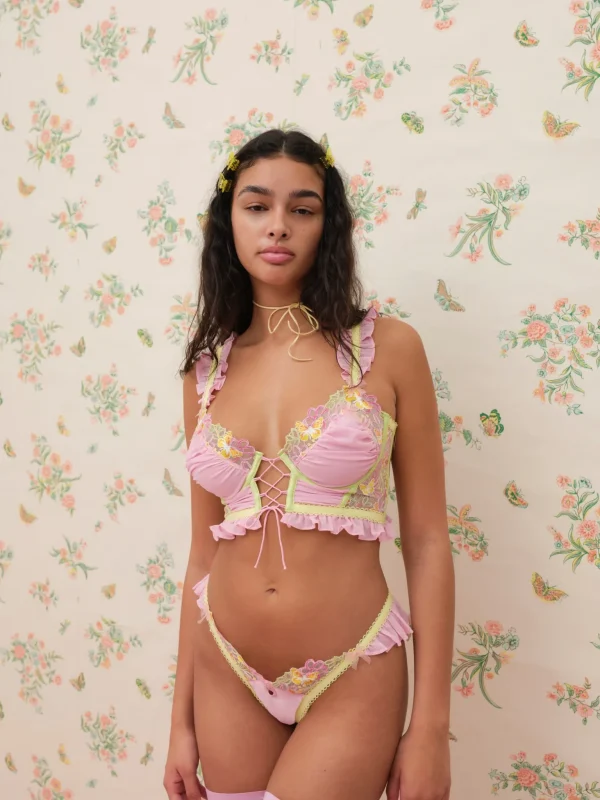 Clearance For Love & Lemons Sunset Butterfly Ruffle Panty Pink