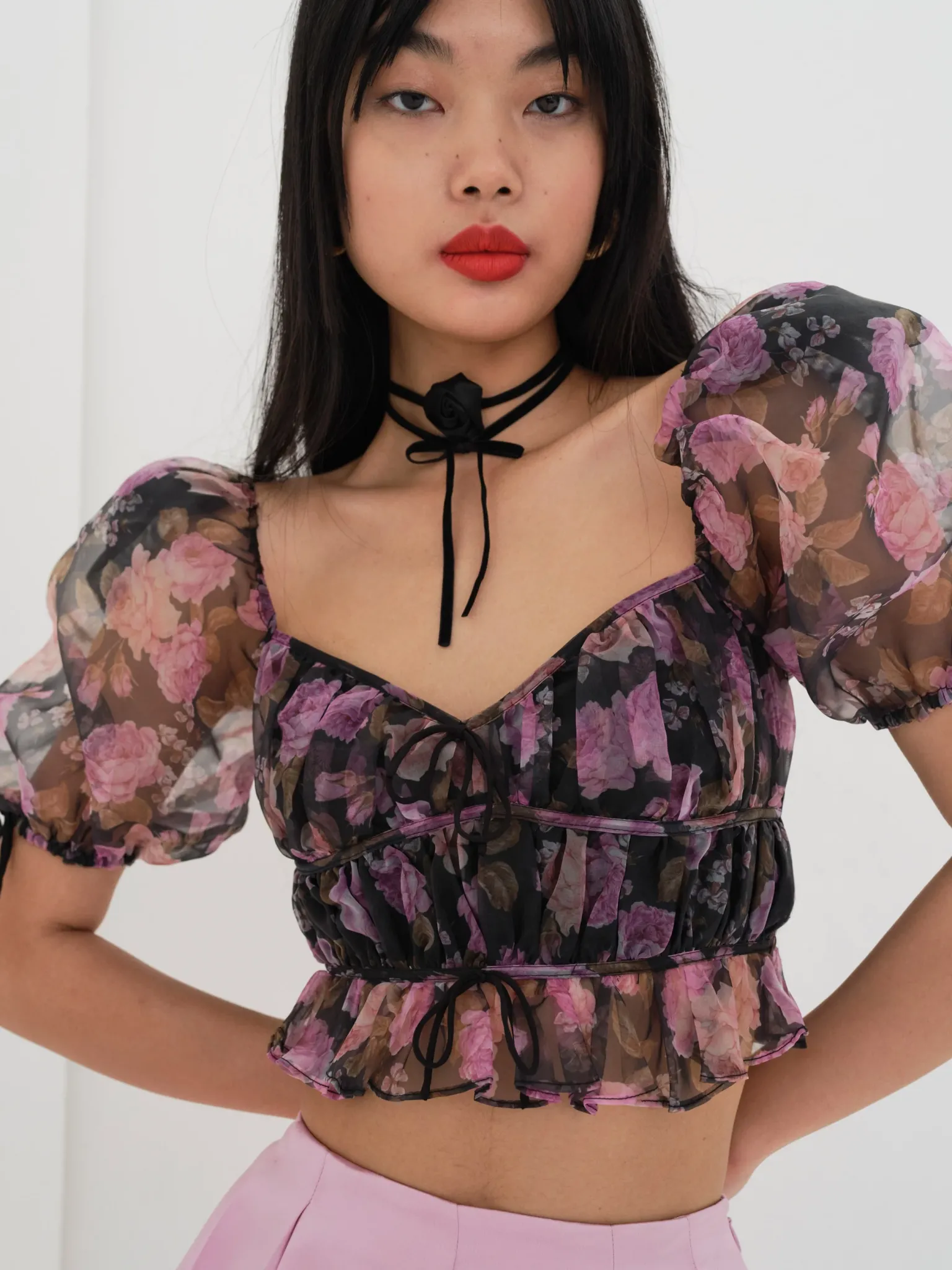 sunshine_crop_top_0.webp Hot For Love & Lemons Sunshine Crop Top Black