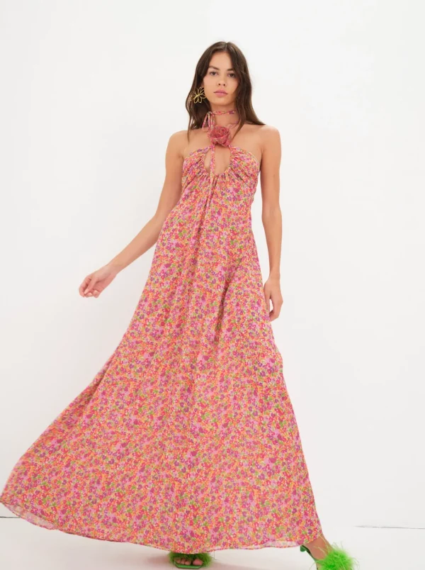 Flash Sale For Love & Lemons Suzette Maxi Dress Pink