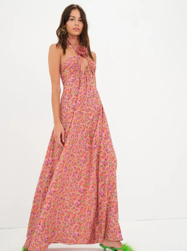Flash Sale For Love & Lemons Suzette Maxi Dress Pink