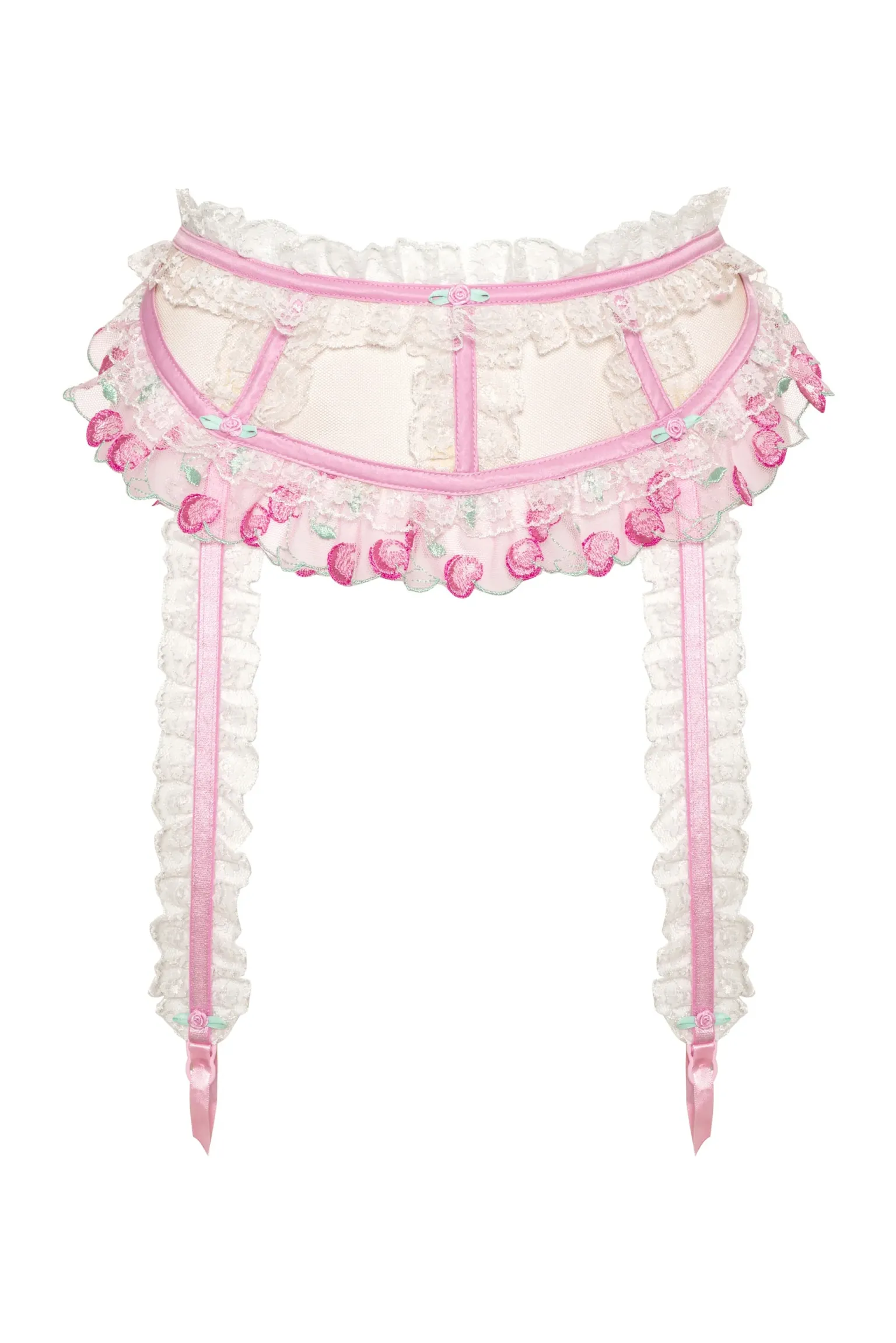 sweet_cherries_garter_4.webp Shop For Love & Lemons Sweet Cherries Garter Pink