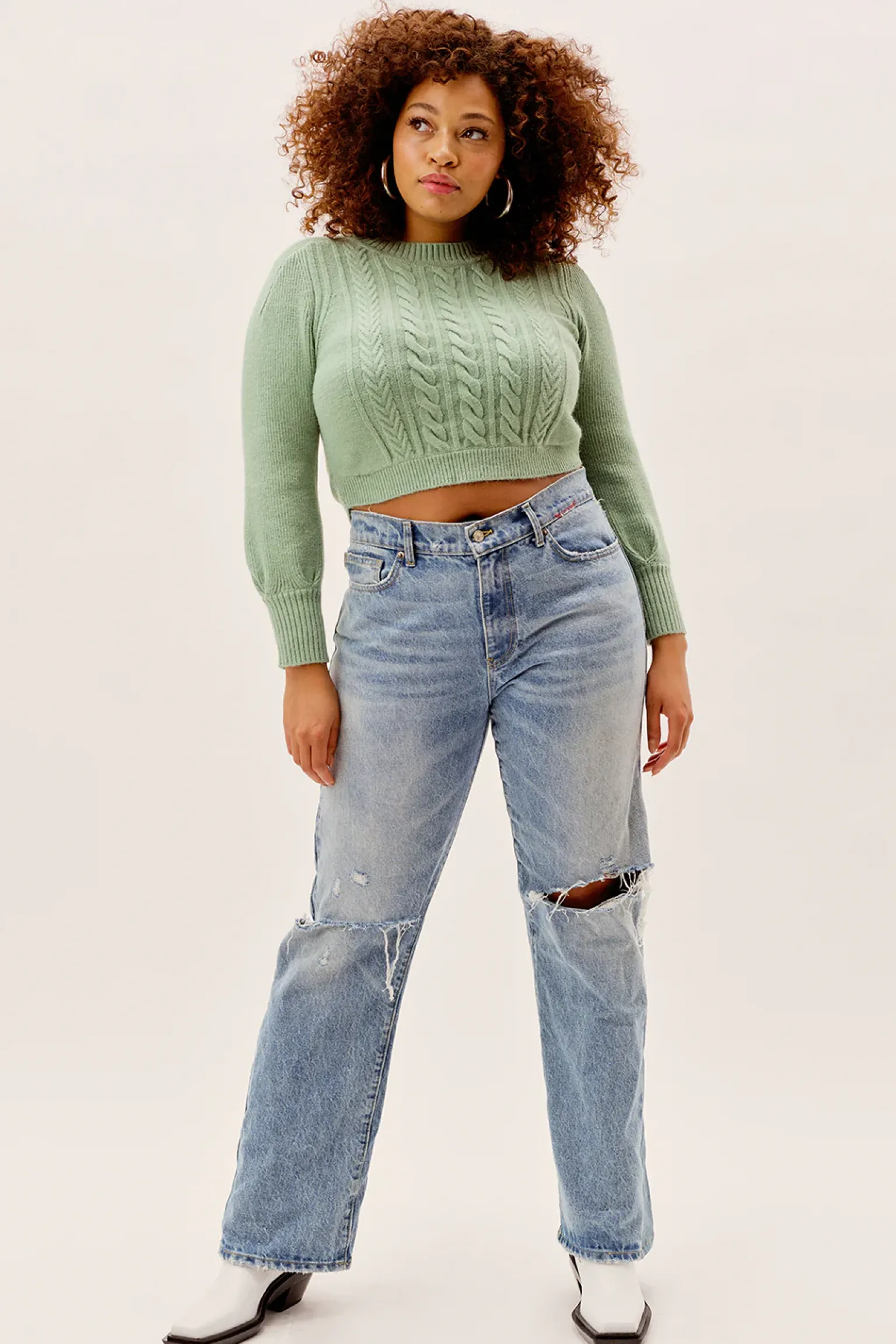 sydney_sweater_1.webp Discount For Love & Lemons Sydney Sweater Green