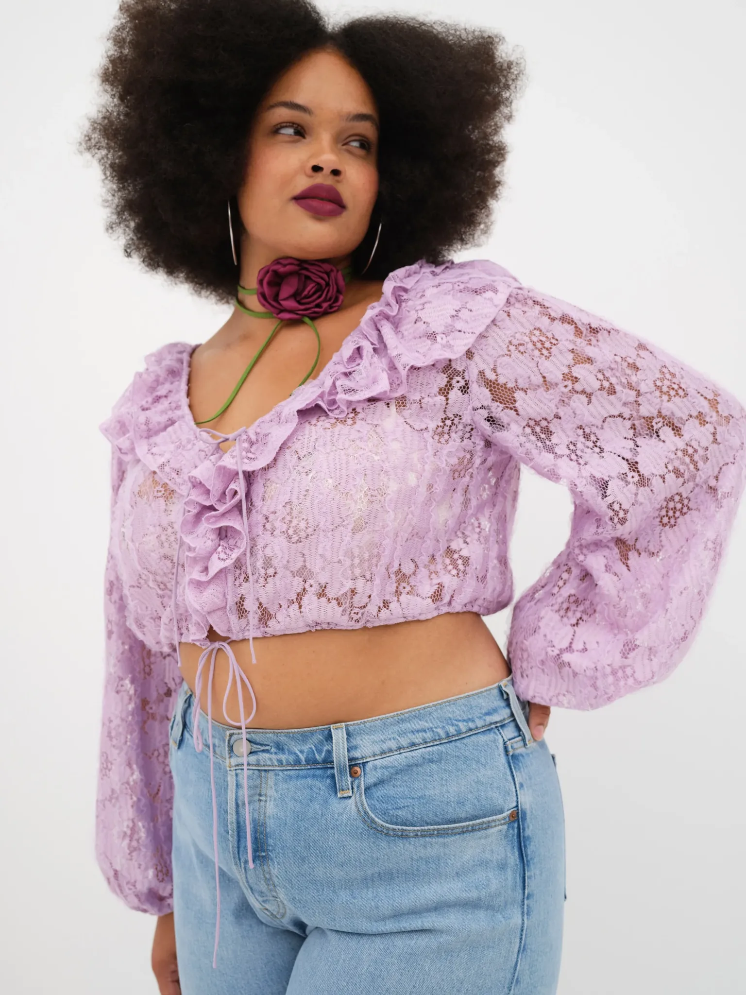 tatiana_blouse_5.webp Clearance For Love & Lemons Tatiana Blouse Purple