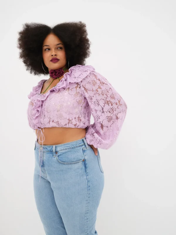 Clearance For Love & Lemons Tatiana Blouse Purple