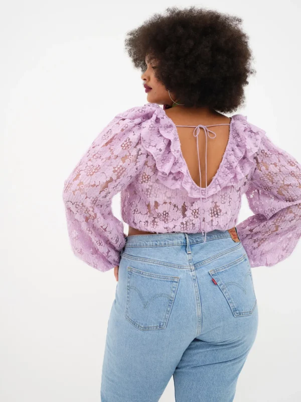 Clearance For Love & Lemons Tatiana Blouse Purple