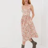 Discount For Love & Lemons Theodora Midi Dress Pink