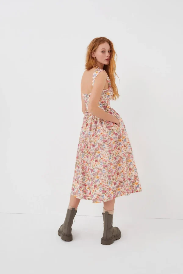 Discount For Love & Lemons Theodora Midi Dress Pink