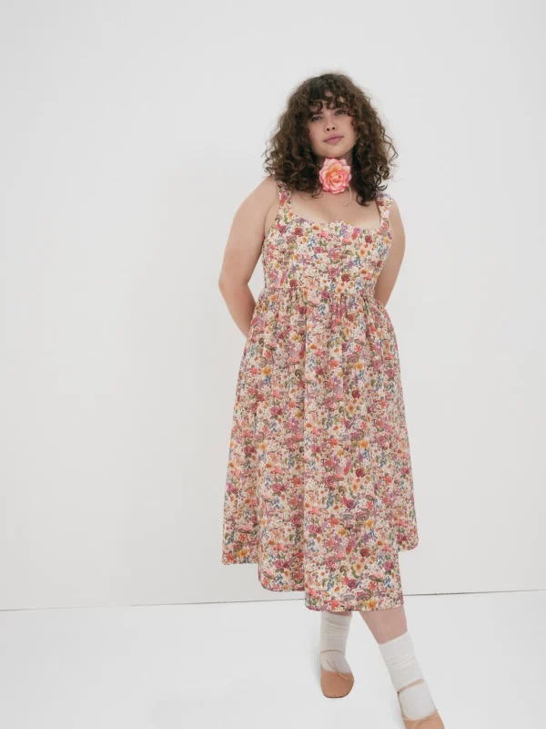 Discount For Love & Lemons Theodora Midi Dress Pink
