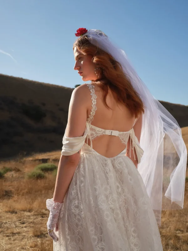 Cheap For Love & Lemons Vera Bridal Gown White